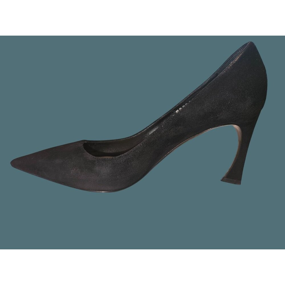 Christian Dior Essence Black Suede Pointy Toe Curved Heel Pumps Women Size 36 - Picture 3 of 16